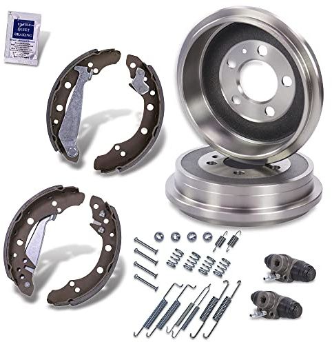 ATEC Germany Kit frein essieu arrière y compris 2x tambours de frein 4x mâchoires de frein avec kit montage 2x cylindres frein de roue (aluminium) Compatible avec SEAT CORDOBA, IBIZA, SKODA FABIA 1