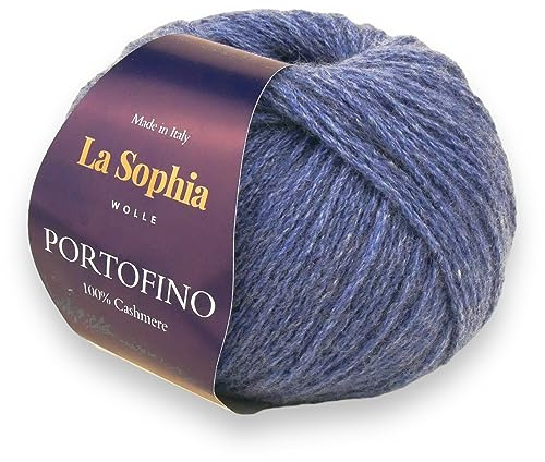 La Sophia Wolle |100% Kaschmir Portofino |25g Kaschmir Wolle zum Stricken oder Häkeln (PF2670 Blau 1)