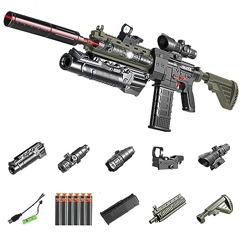 M416 Spielzeugpistole, Kinderpistole Eva Soft Bullet Sniper Toy Foam Blasters Shell Ejecting, Schaumstoff-Blaster Gewehr Spielzeug mit Automatischem Auswurf, Shooting Games für Kinder Erwachsene-Grün