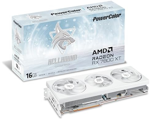 Powercolor Hellhound Spectral White AMD Radeon RX 7800 XT 16GB GDDR6 Graphics Card