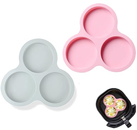 2 Pcs Silicone Air Fryer Egg Pan,Air Fryer Egg Mould Silicone Egg Mould for Air Fryer Silicone Air Fryer Egg Mold Silicone Muffin Trays Cupcake Pan for Baking Air Fryer Accessories.
