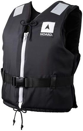 NOARD Schwimmhilfe in 5 Größen – Schwimmweste Black Edition – 25-120 kg – EN ISO 12402-5 CE (50 N) – Feststoffweste (Schwarz, 30-50 kg)
