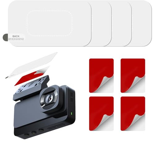 8pcs Car Windshield Electrostatic Film and Double-Sided Sticker Adhesive Pad for Mounting Dash Cam Reflective Clear Static Cling Window Stickers,Scratch-Proof & Residue-Free Car Shield Decal (6x11cm)