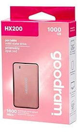 goodram - SSD Externe - HX200 - USB Type C + A - Interface USB 3.2 Gen. 2 Haute Vitesse - pour PC, Ordinateurs Portables, Smartphones - 1TB - Rose Gold