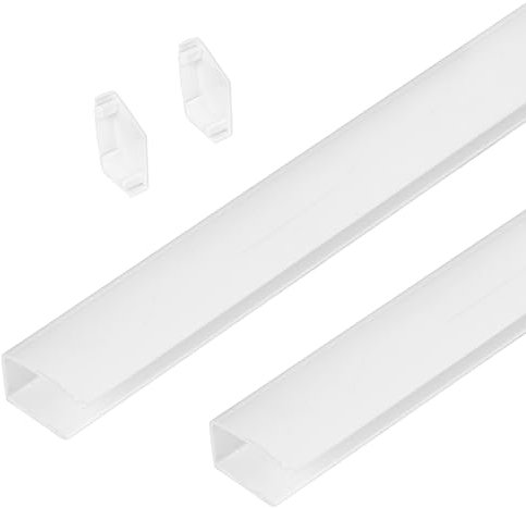 Estika Jeu de Guides pour fenêtres - 2 pièces - 80 cm - Blanc - Plastique - pour Rideaux occultants, Rideaux de Protection, Rideaux Thermiques