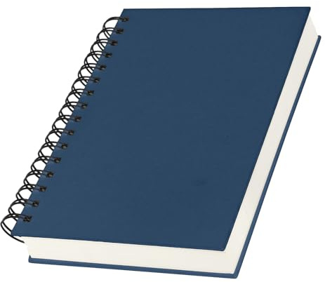 Yarotm Cuaderno A5 Hojas Blancas - 14x21cm Bloc de Notas A5-100g/m² Papel Journaling Notebook Tapa Dura - 240 Páginas Libreta Espiral Azul Real - Cuaderno Notas de Viaje Diario