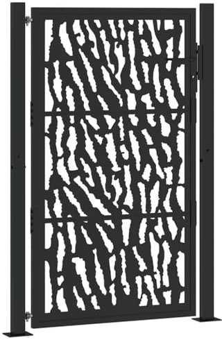 vidaXL garden gate - black steel trace design - 105x155cm