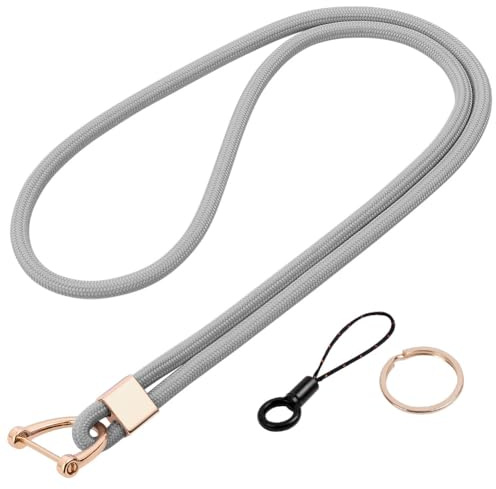 Vicloon Nyckelband halsrem, märkessnodd, nackband, halsrem, märkesband, nyckelband med metallnyckelringar och snodd, telefonring, rem, avtagbara nyckelband för ID-bricka, hållare, nycklar, telefon.