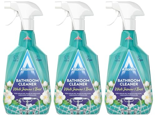 Astonish White Jasmine & Basil Bathroom Cleaner Spray, Cruelty-free, Vegan, 3 x 750ml