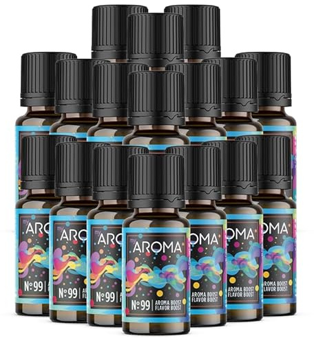 myAROMA Flavour Drops – Aroma Boost 17 x 10 ml, flavour drops senza zucchero, senza calorie e vegano, aroma alimentare naturale senza coloranti artificiali per cottura, cibo e bevande, n. 99