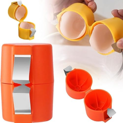 Utensile separatore per guscio d'uovo, gadget da cucina, arancione e giallo