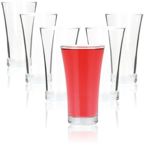 COM-FOUR® 6x shotglas för shots och sprit, Shotglas 80 ml | Robusta och återanvändbara - diskmaskinssäkra - Elegant konisk form