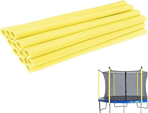 12 fundas de espuma para poste de cama elástica, 88 cm, impermeable, tubo redondo, protector de resorte, tubo de espuma, poste de red para cama elástica, accesorios para trampolín (amarillo)