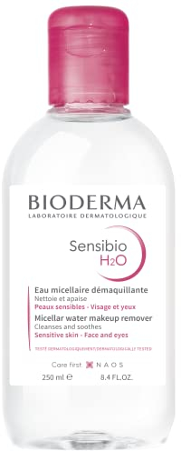 Bioderma Sensibio H2O - Soothing Micellar Water Protects Dry & Sensitive Skin, Cleanser Removes Impurities, Pollution & Pollen, Gentle Makeup Remover, 250ml