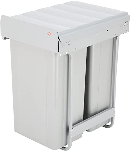 WESCO Bio-Double 40 DT- 32 Einbau-Abfallsammler, 338x585x485mm, 2 x 32L, alugrau, 1 Stück,757812-85