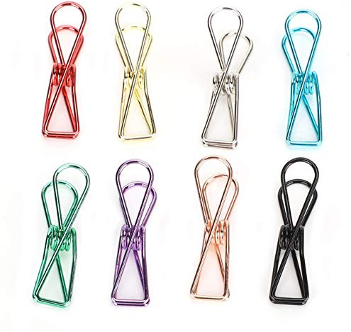 40Pcs Metal Wire Binder Clip Hollow Fish Shape Color Bag Sealing Bill Paper Holder Office Stationery