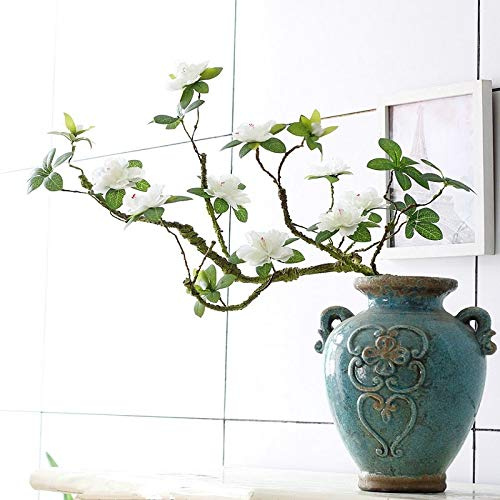 Artificial and Dried Flower Artificial Rhododendron Artificial Flower Fake Flower Decoration Foam Branch Soft Shape Azalea rhododendra - ( Color: White )