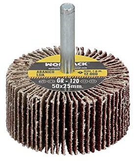 Abanico Lija Grano 120 Medida Ø 50 x 25 mm. Disco Abrasivo Laminas, Ruedas Mil Hojas, Ruedas Abrasivas,Lijado,Desbaste,Pulir