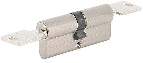 Jeriup Locks- Euro Profile Cylinder, 70mm(30/10/30) 2-3/4 with 5 Keys (dimple), Both Side keyed Copper Cylinder, Anti-Rust Corrosion Resistant Anti-Theft
