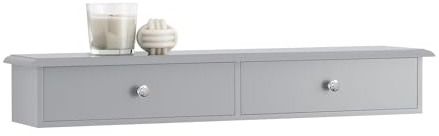 SoBuy Estante de Pared Perchero Armario Suspendido Estantería para Trasteros con Dos Cajones Gris 64 x 15 x 10 cm FRG43-HG ES