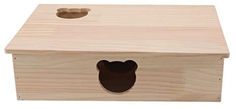 OKJHFD Hamsterhaus, Langlebiges Blockhaus, Abnehmbares Dach, 6 Schlafzimmer, Mehrraum-Versteck Und Tunnel-Erkundungsspielzeug Für Haustiere, Versteck Für Haustiere Zum Schlafen Und Bewegen