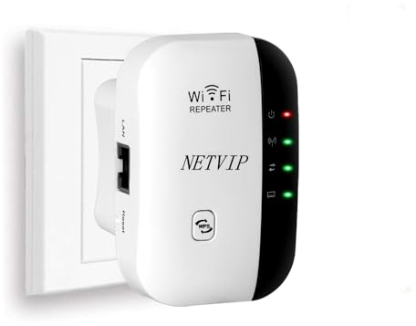 NETVIP WiFi Range Extender WLAN Repeater Verstärker 300Mbps Multifunktion Mini Signal Booster Wireless Access Point 2.4GHz mit WPS Funktion Willigt IEEE802.11n/g/b