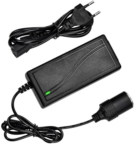 Convertisseur 12V 220V, Transformateur 220V 12V Adaptateur Allume Cigare Secteur, Chargeur Secteur 5A 60W AC À DC Adaptateur Portable pour Voiture Réfrigérateur Aspirateur
