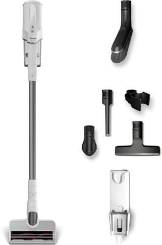 Miele Duoflex Extra Vacuum Cleaner, Cordless and Bagless Multi-Use, Multi-Floor Flexible Stick Vacuum with 2 Attachable Brushes, in Brilliant White / Space Grey