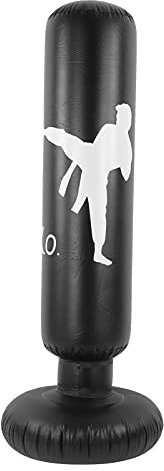 Sac de Boxe Gonflable, Sac de Boxe Debout pour Adultes, Sacs de Boxe Lourds autoportants de 63 Pouces, avec Support, Sac de Kickboxing pour Femmes et Hommes pour l'entraînement (Noir)