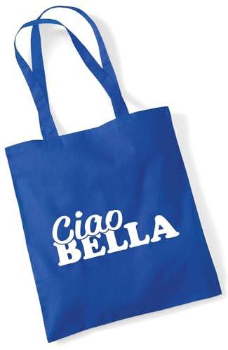 Huuraa borse della spesa Ciao Bella Borsa regalo Bright Royal in cotone da 10 litri Ciao Bella souvenir