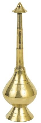 ZOXXIE Brass Sprinkler Bottle for Holy Water, Gangajal and Perfume Gulab Pash Rose Brass Water Paneer Sombu –(Small, 8 Inch)