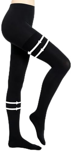 Medical Compression Tights for Women Men 20-30mHg,Closed Toe Graduated Compression Pantyhose,Opaque Waist High Compression Stockings Leggings Support Tights for Varicose Veins Edema Flight Nursing