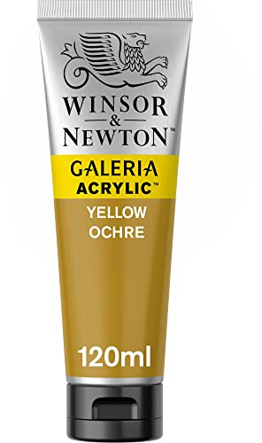 Winsor & Newton 2131744 Galeria Acrylfarbe, hohe Pigmentierung, lichtecht, buttrige Konsistenz, 120ml Tube, gelber ocker