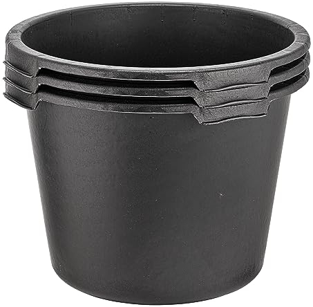 BURI 3X Mörtelkübel 40 Liter Rund Baueimer Maurerkübel - Ø 48 cm x 34 cm - Speiswanne Zementwanne Mörtelwanne - Made in Germany - Miniteich Pflanzkübel