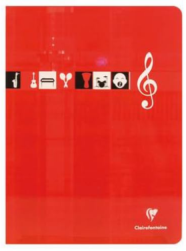 Cahier Musique et Chant Metric 170x220, 56p./28 feuilles 90 g/m² piquées, ligné + portées / Séyès - Lot de 20