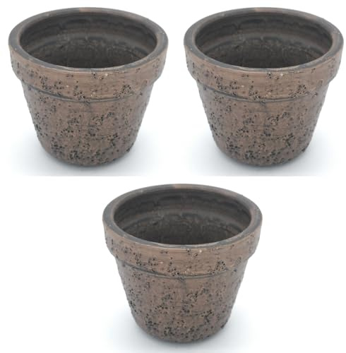 Maceta para CACTUS de barro rustica 3 uds. 8cm x 9cm