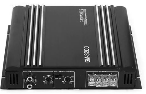 Amplificatore Auto 2 Canali - 3800W Amplificatore Di A 2 Canali 12V Amplificatore Stereo Hi-Fi Per Auto In Lega Di Alluminio Nero