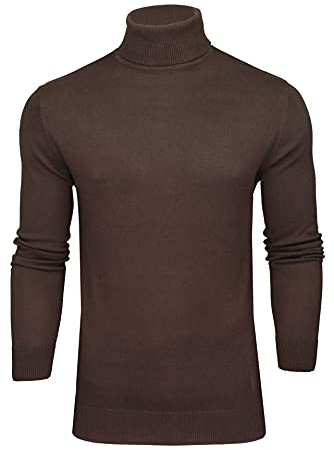 BRAVE SOUL Jersey tipo polo para hombre con cuello vuelto Hume, Chocolate Amargo, S