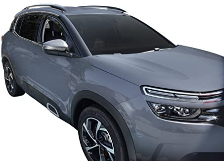 J&J AUTOMOTIVE Heko Déflecteurs d'air et de Vent pour Citroen C5 Aircross 2019-2025, Lot de 2pcs, Teintés, Avant et Arrière, Aérodynamique