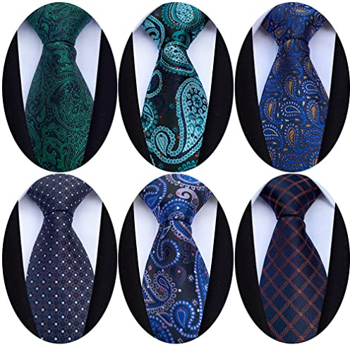 Adulove Men's Necktie Classic Silk Tie Woven Jacquard Neck Ties Wedding Business