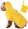 SlowTon Regenmantel Hund wasserdicht, durchsichtige doppellagige Regenjacke Hund mit Kapuze für kleine, mittlere und große Hunde, reflektierendem Streifen und Aufbewahrungstasche（M）