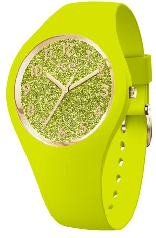 Ice-Watch - ICE glitter Neon lime - Gelbe Damenuhr mit Silikonarmband - 021225 (Small)