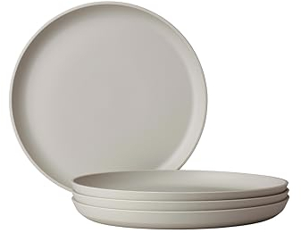 Mepal - Plato de desayuno 4 piezas Silueta - Apto para lavavajillas y microondas - Platos de plástico - Platos llanos - Vajilla - 23 cm - Nordic white