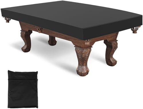 Generic Cubierta para mesa de billar de 7 pies/8 pies, impermeable, resistente al desgarro, tela Oxford 210D resistente, cubierta antipolvo para mesa de billar, lavable a máquina, color negro