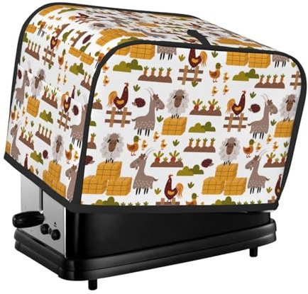 Copertura per tostapane a 2 fette, impermeabile, con tasche per piccoli elettrodomestici da cucina, protezione per impronte digitali, lavabile in lavatrice