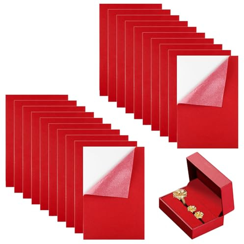 Tela de Fieltro Adhesivo, 21x30cm Hojas de Fieltro con Adhesivo para Manualidades, Almohadillas Antideslizantes Autoadhesivas A4 20 Unidades Rojo 0.5mm Espesor Multifuncional Impermeable(Rojo)