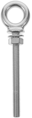 WRITWAA Pernos de Ojo de Elevación de Acero Inoxidable M8 X 80 con Tuercas, Alta Dureza y Rápida Instalación para Aplicaciones Exteriores y Húmedas