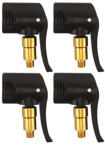 WRITWAA 4 st. cykelventiladapter med dubbla huvuden, snabb pumpmontering | Adapterhuvud för reservventil med låshandtag, luftpumptillbehör, munstyckskoppling för cykeldäckpåfyllning