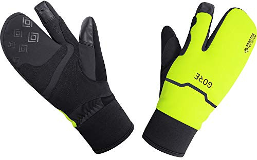 GOREWEAR Thermo Split Handschuhe, GORE-TEX INFINIUM WINDSTOPPER, Warme 3-Finger-Winterhandschuhe, Black/Neon Yellow