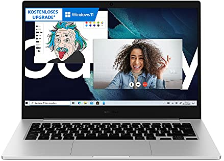 Samsung Galaxy Book Go LTE 35,49 cm (13,97 Zoll) Notebook (Snapdragon 7c Gen, 4 GB RAM, 128 GB SSD, Windows 10 Home, Kostenloses Upgrade auf Windows 11) Mystic Silver